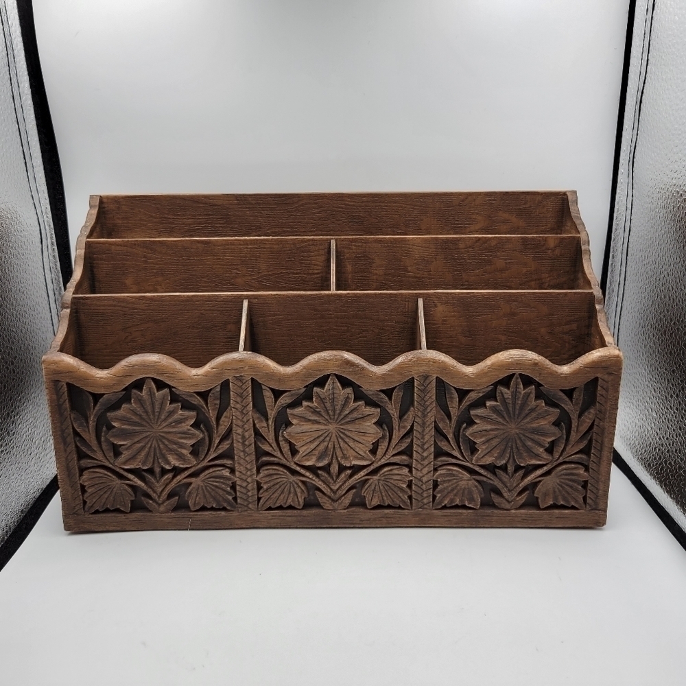 Vintage Lerner 1970’s Mail Letter Organizer Holder Desktop Mid-Century Modern